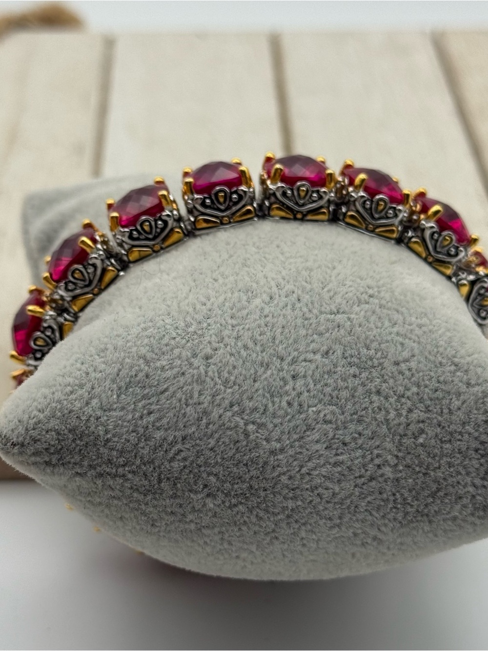 Park Lane Signature ruby CZ Line Tennis Link Bracelet - Picture 5 of 11